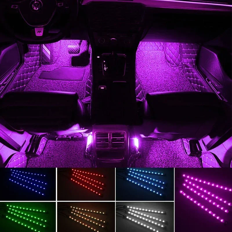 جو السيارة RGB قطاع مصباح ليد بار أضواء USB APP مع التحكم عن بعد الموسيقى إيقاع وامض مصابيح ديكور السيارة الداخلي #1