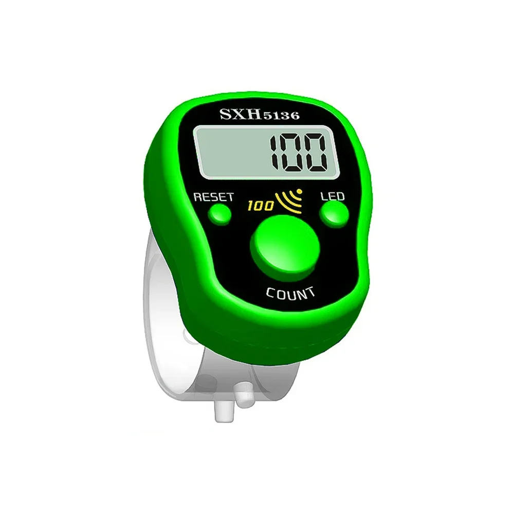 1 قطعة عداد الاصبع الرقمي LED الإلكترونية المحمولة عداد المسجل الفرس البنصر جولف أرقام غرزة ماركر لون عشوائي