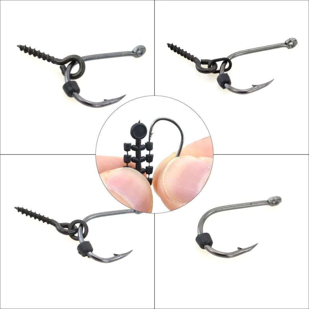 New 50pcs Rubber Beads for Carp Fish Hook Carp Fishing Accessories Fish hook Stoper 20pcs Fishing Boilie Screw Chod Rigs