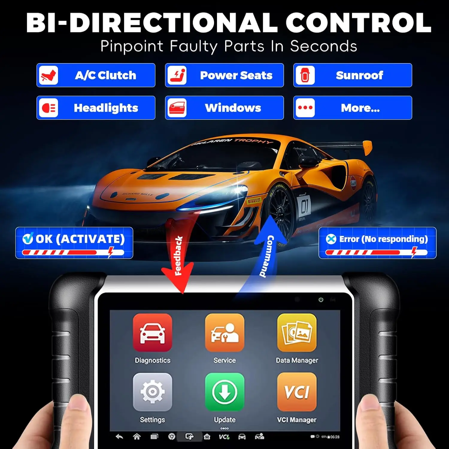 Autel OBD2 スキャナー双方向診断：MK808Z 全システム診断ツール、全車種対応、maxicom MK808S MX808Sからアップグレード