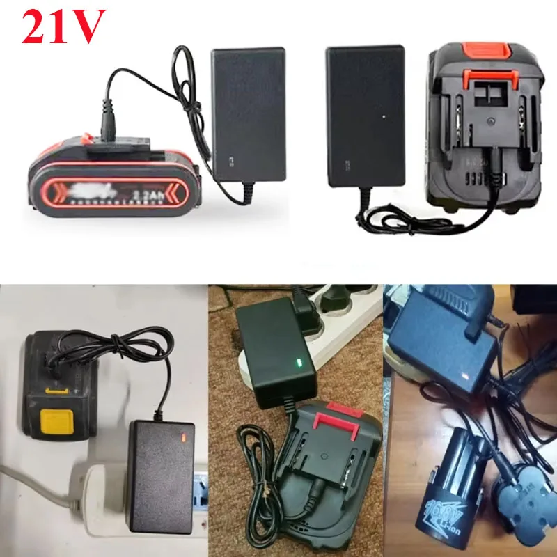 

Power Tool Parts For 18V 5PCS Lithium Batteries Connected In Series Screwdriver Wrench Li-ion Battery Pack 21V DC Input Charger