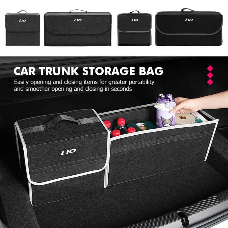 Caja organizadora portátil para maletero de coche, bolsa de almacenamiento plegable de viaje para Hyundai i10 I10 N Line 2008 2009 2010 2011 2012 2013 2019-2023
