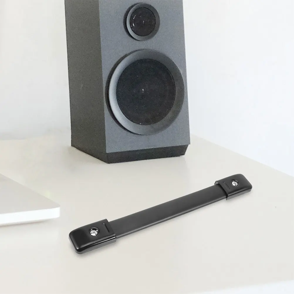 

2Pcs Black Speaker Carry Handle Rubber Strap Single Hole Design for Guitar Amps Boxes External Buckle Easy Install Durable Grip