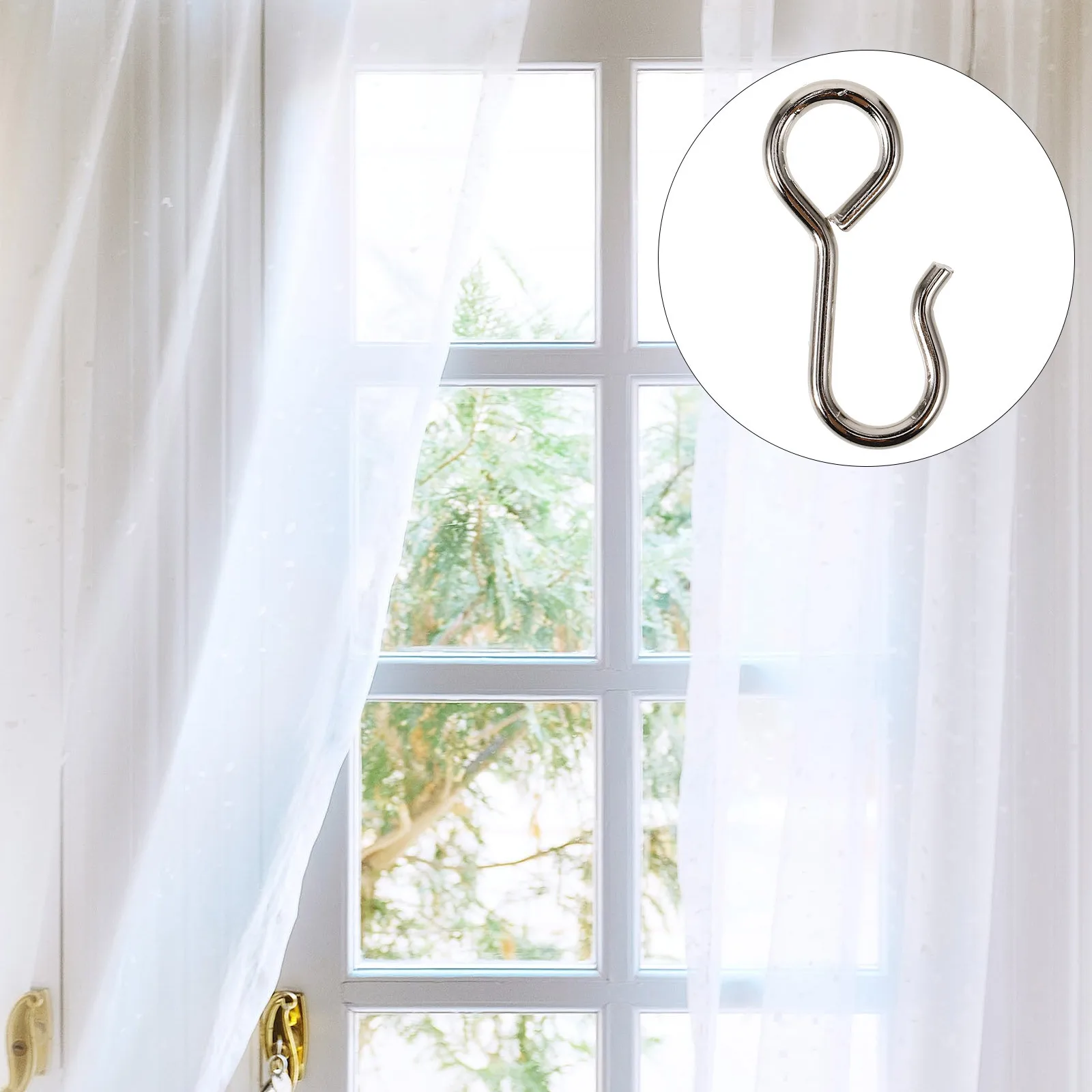 

100Pcs Metal Drapery Hooks Stainless Steel Heavy Duty Multipurpose Curtain Track Ceiling Hooks Hook for Ceiling Curtain Track