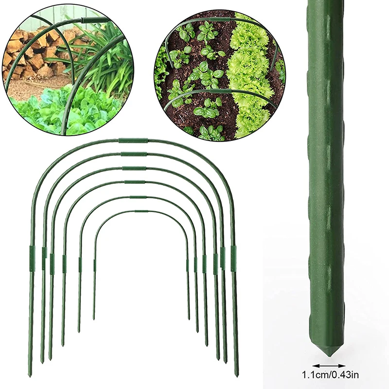 

1/3/6PCS 11mm Garden Hoops Plastc Frame Gardening Bed Tunnel Support Frame Greenhouse Connecting Hoops Raised Beds Netting