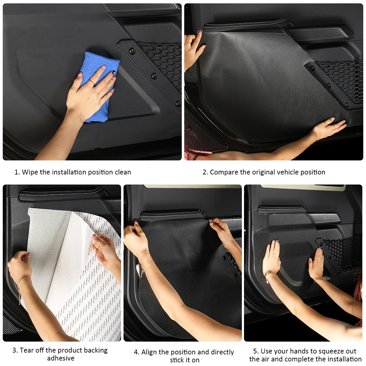 Fukumangoku is suitable for Ford Bronco 2021-2024 with door protection pads, anti dirt and anti-collision stickers, and interior