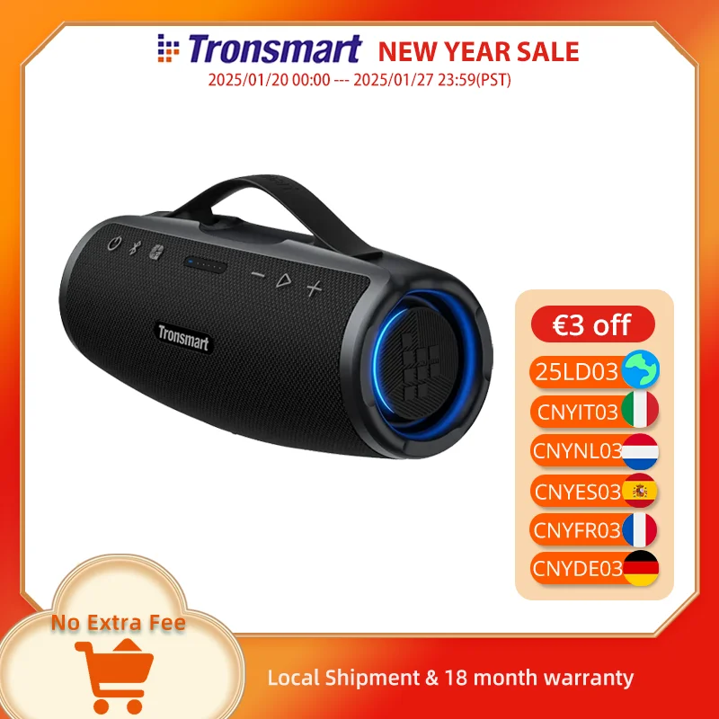 Tron smart mirtune s100 lautsprecher 50w tragbarer bluetooth lautsprecher mit ipx7 wasserdichter,