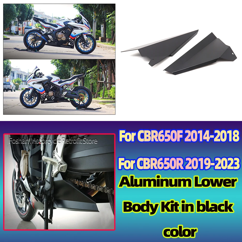 Exhaust blanking plate FOR Honda cbr650r cbr650f 2016 2017 2018 2019 2020 2021 2022 2023 Aluminum Lower Body Kit in black color