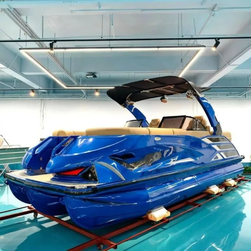 Factory Direct 22ft Aluminum Pontoon Boat Luxury Party Pontoon Yacht Boat with Bimini Top and Outboard Motor Option