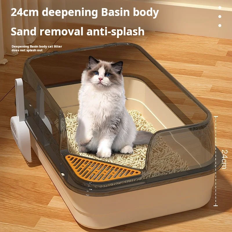 Cat Litter Box Extra Large Anti Splash, With A Batch Of Enclosed Cat Litter Box Extra Large Anti Take Out Semi Enclosed Cat Toil