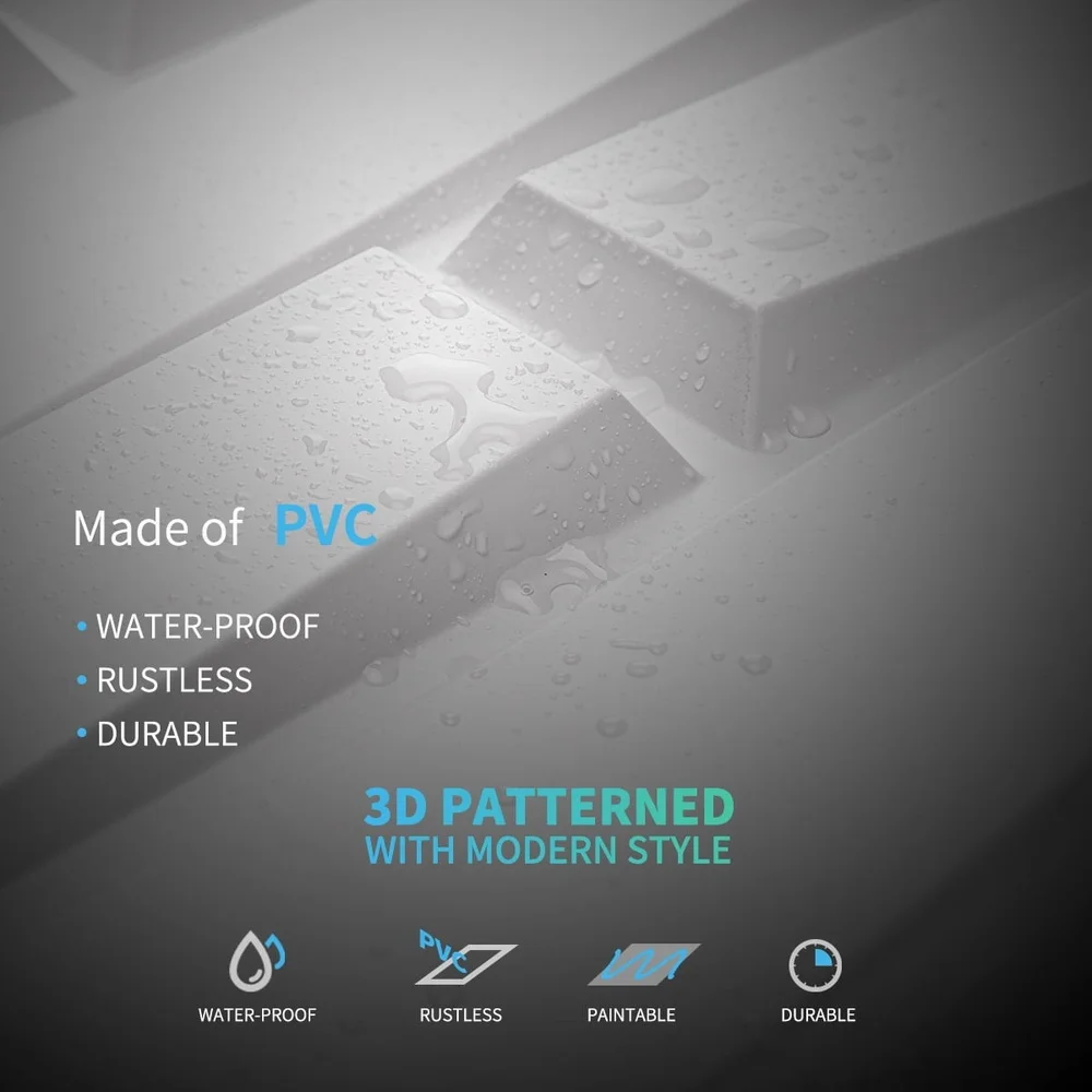 Paneles decorativos de PVC 3D, paquete de 12, decoración interior resistente al agua, paredes y muebles para el hogar de estilo moderno