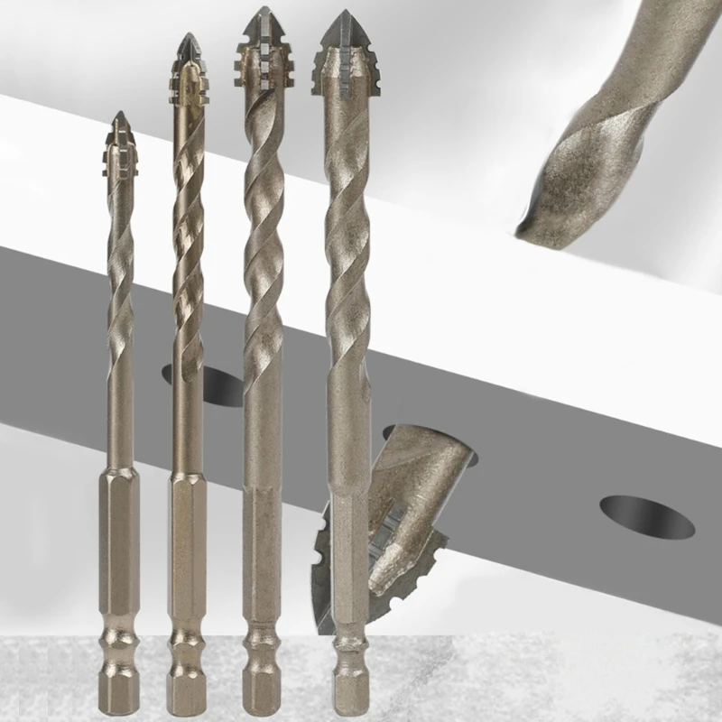 

10 Pieces Hex Shank Four Flute Sawtooth Eccentric Twist Drill Bits Designed for Smooth Drilling In Hard Materials 37JD