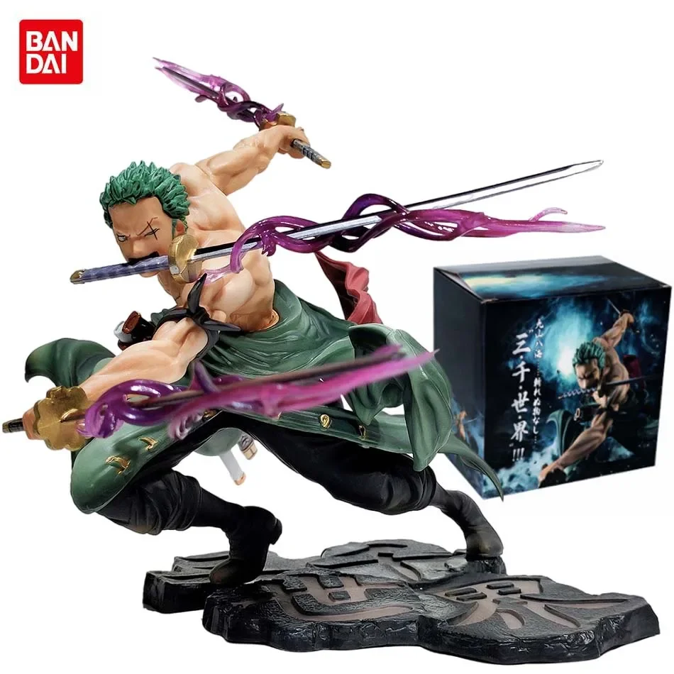 Hot One Piece 10cm Anime Figure GK Roronoa Zoro Three-blade Sa-maximum Manga Anime Statue Action Figure Collection Model Kid Toy