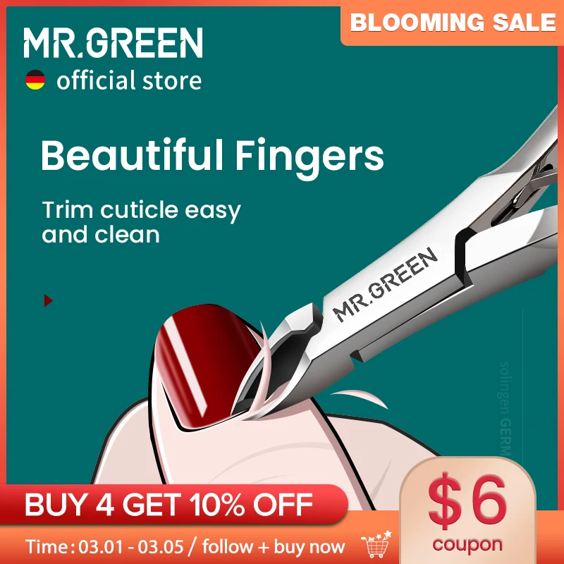 

MR.GREEN Cuticle Nippers Nail Manicure Cuticle Scissors Clippers Trimmer Dead Skin Remover Pedicure Stainless Steel Cutters Tool