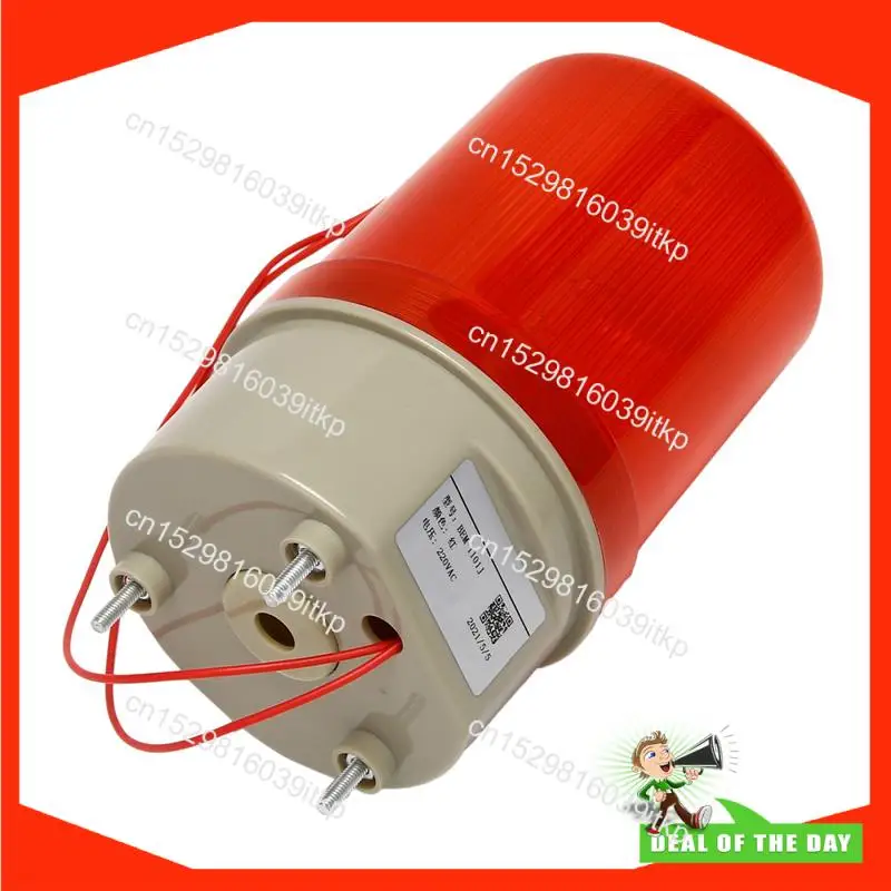 August 4X Industrial Flashing Sound Alarm Light,BEM-1101J 220V Red LED Warning Lights Acousto-Optic Alarm System Rotating Light