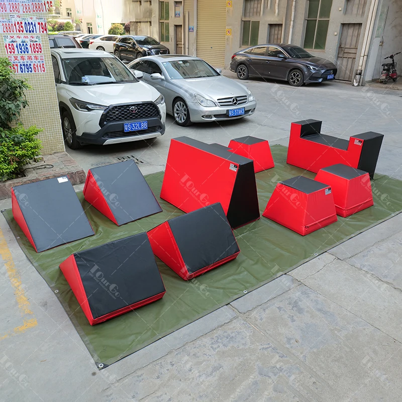 Ginástica ninja curso de obstáculo equipamento ninja interior espuma macia escalador blocos escalada crianças conjunto de equipamentos de jogo macio