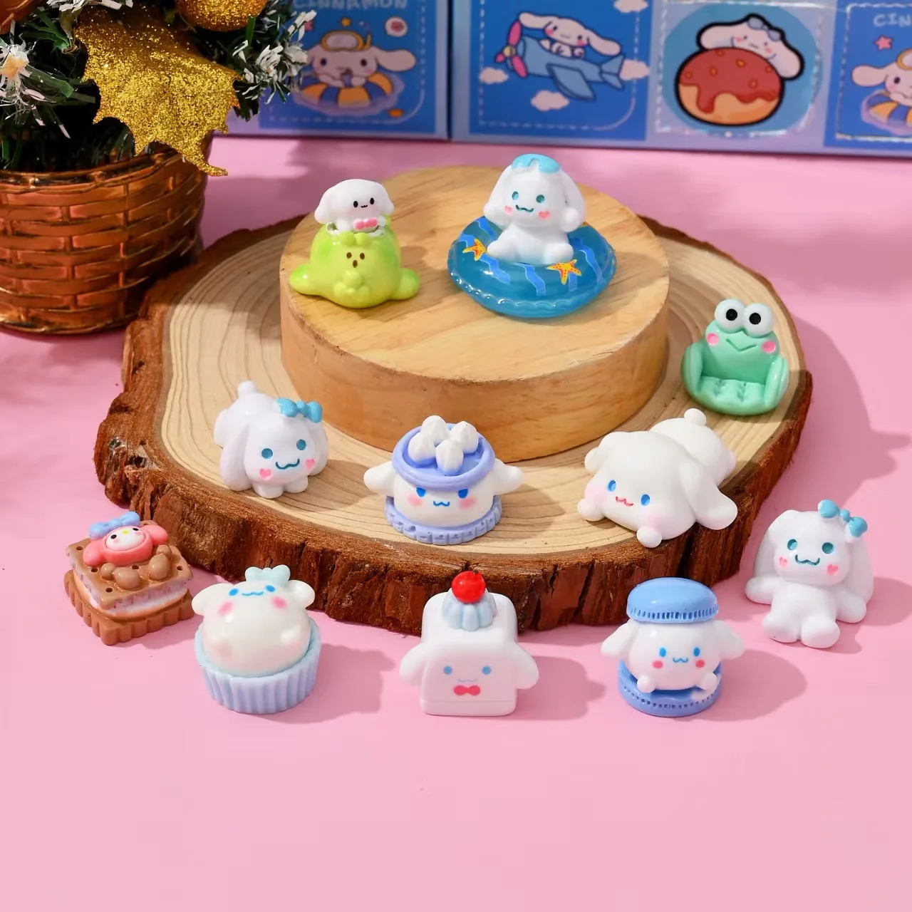 12개 애니메이션 새끼 고양이 키체인 펜던트 블라인드 박스 장난감 쿠로미 어린이 크리스마스 선물 경품 장난감