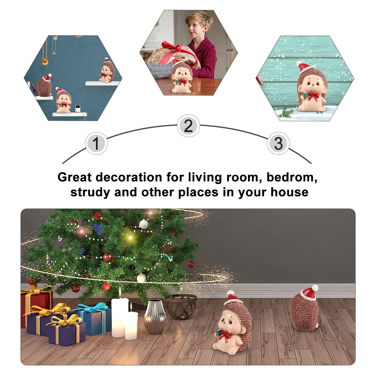 

2Pcs Christmas Family Ornaments Resin Crafts Miniature Home Decor Unique Gift for Friends and Classmates