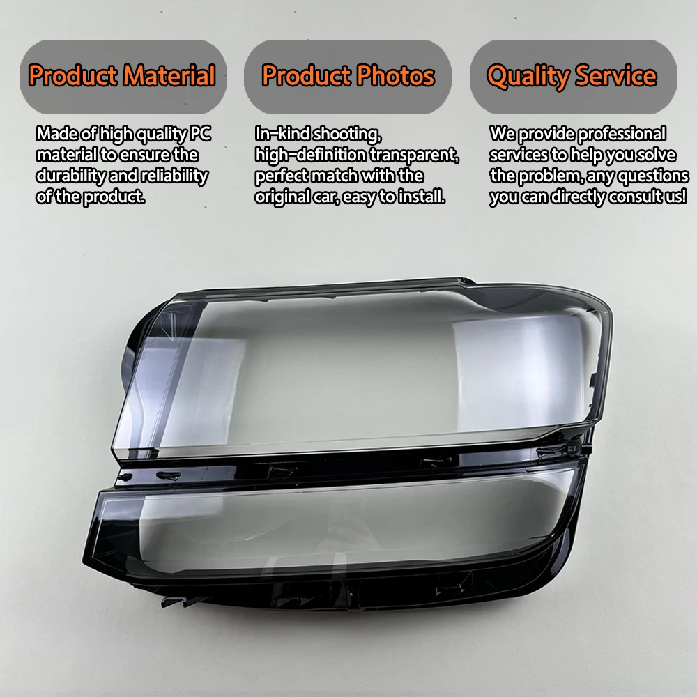 Front Headlamp Cover Transparent Lampshade Plexiglass Replace Original Lens For Volkswagen VW Teramont 2017 2018 2019 2020 High