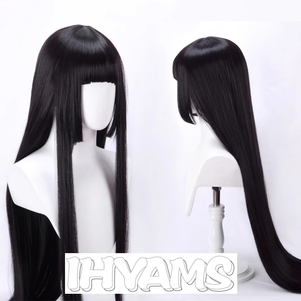 Парик Houraisan Kaguya Yukinoshita Yukin Touma Kazusa, черный, 100 см, длинные прямые синтетические волосы, парики для косплея