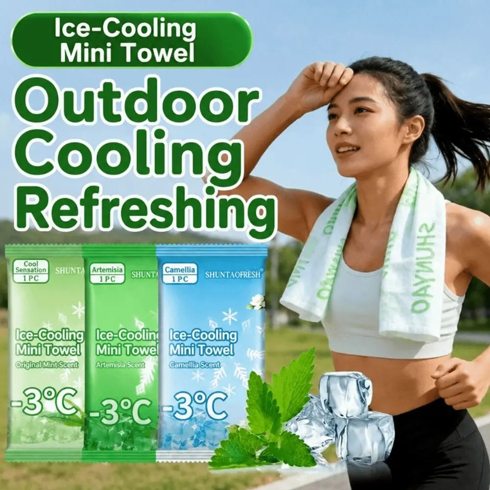 Creative Non Woven Fabric Cooling Towel Breathable Quick Drying Sweat Wipes Sunstroke Prevention Disposable Ice Wipes Summer