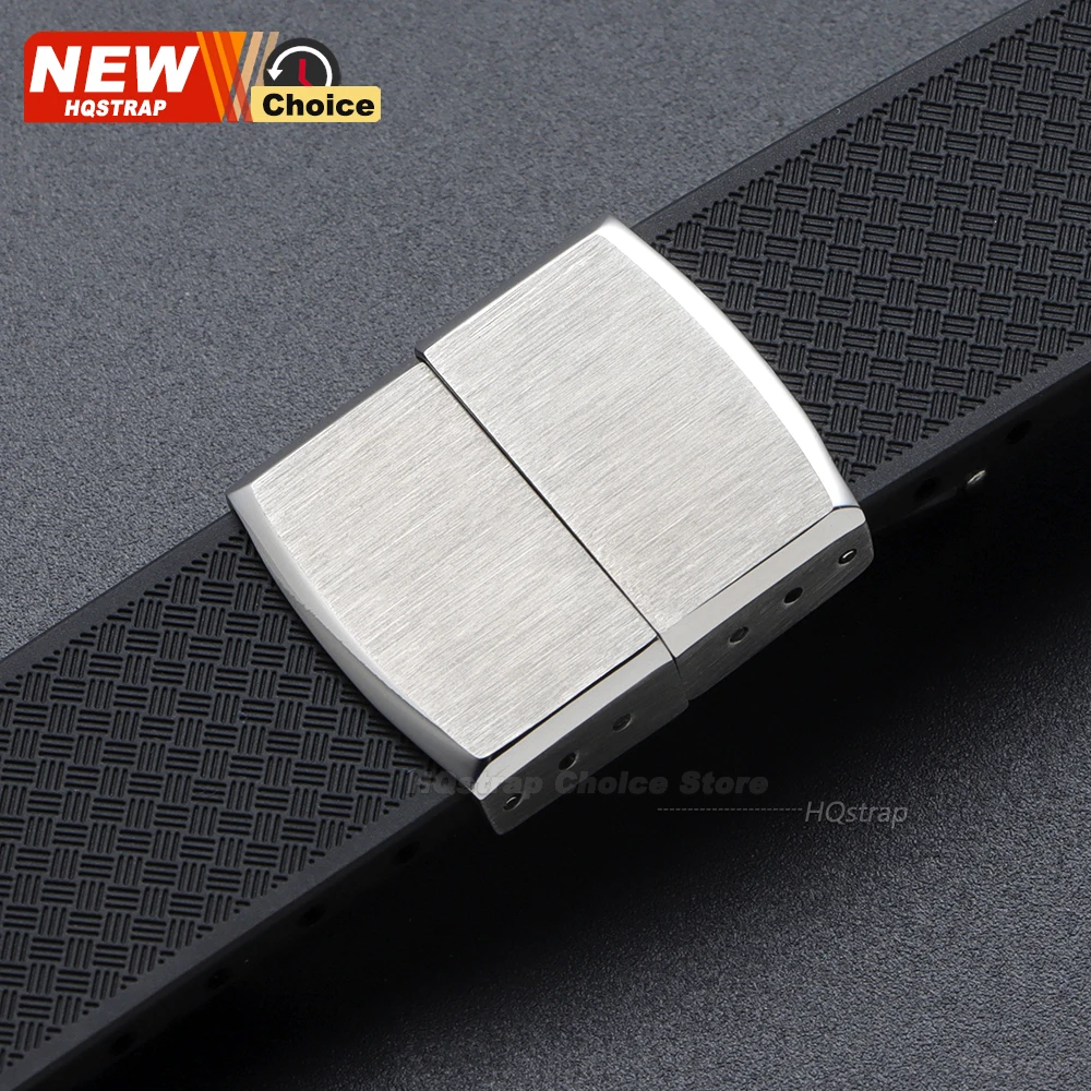 Fast Release Fold Buckle 16mm 18mm 20mm Flat-End Universal Button Double Click Butterfly Watchband Clasp Fashion Steel Buckles image 5