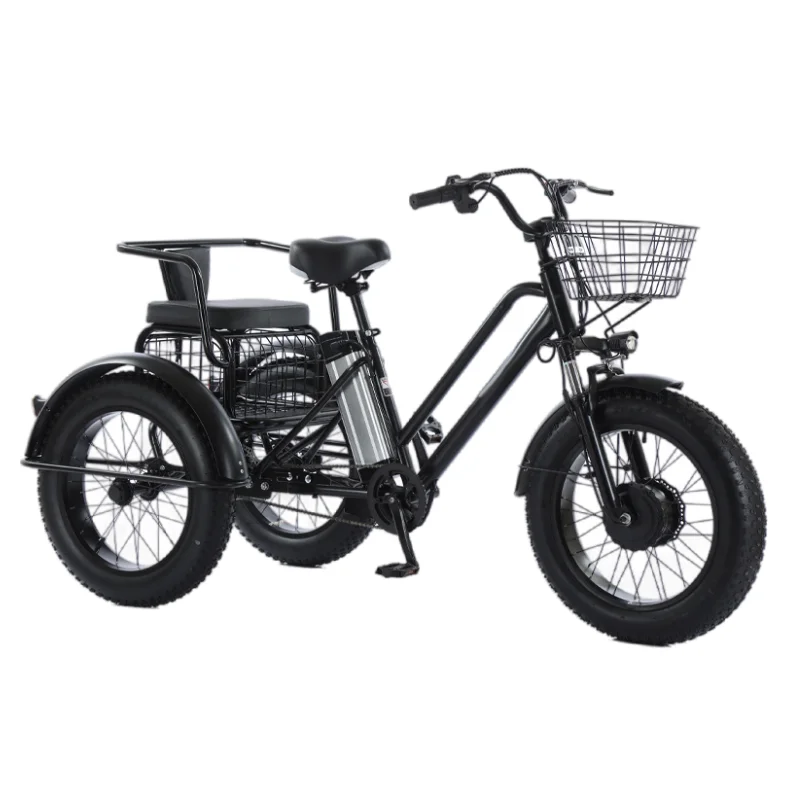 

3 Wheel Electric Tricycles For Adults 20 Inch Fat Tire Electric Bike 500W 48V Powerful Electric Cargo Bike/Removable Battery