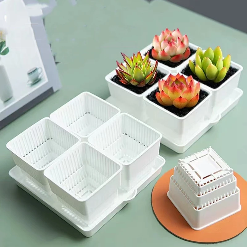 Breathable Meshpot Succulents Pot Square Flower Pot Nursery Planter Tool Cactus Seedlings Container Plants Box Garden Decor