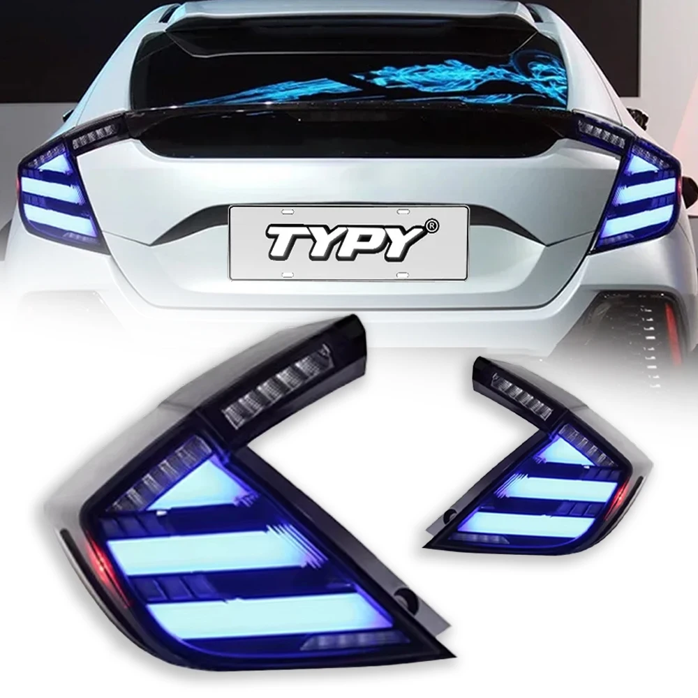 New LED Taillight Upgrade Modified Full Tail Lamp Car Accessories For Honda CIVIC RGB 2016-2020 Dynamic Turn Signals