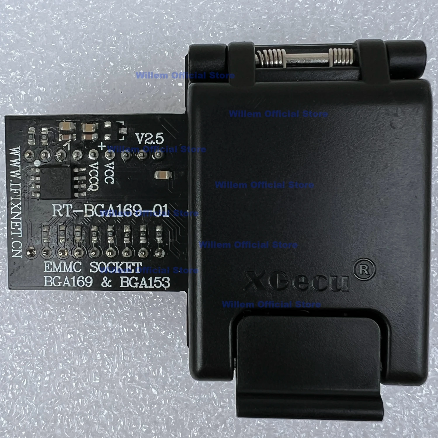 V2.5 RT-BGA169-01 EMMC socket EMMC153 EMMC169 Adapter + 5PCS Limit frame For RT809H Programmer,BGA Probe Holders，100,000 cycles