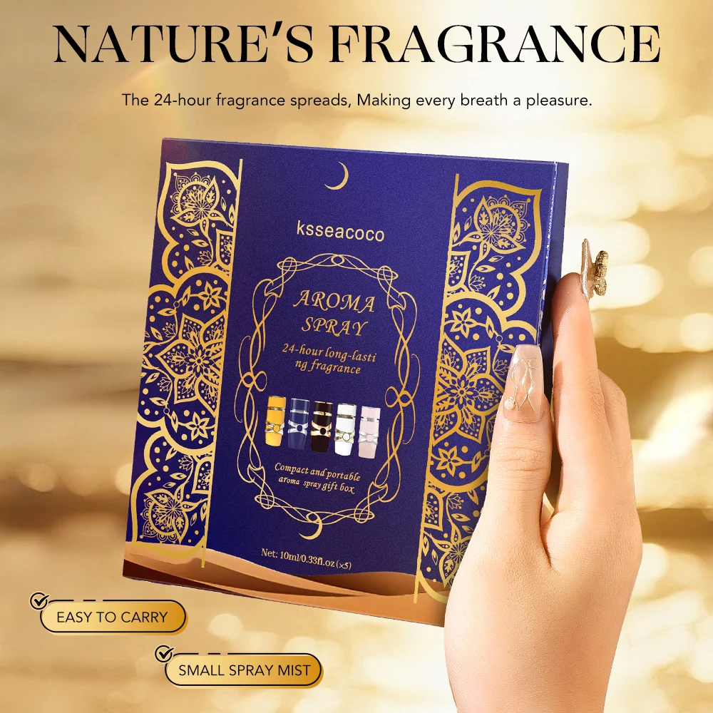 مجموعة بخاخ عطر منزلية متعددة الأغراض مكونة من 5 قطع - معطر هواء ومزيل للرائحة 2 في 1، رائحة تدوم طويلاً لغرفة المعيشة، B