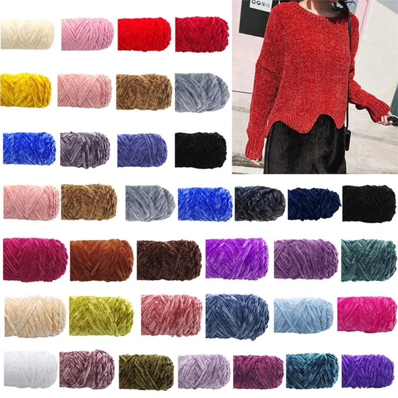 Chenille Yarn for Hand-Knitted Thick Faux Wool Crochet Thread DIY Craft Scarf Sweater Knitting Supplies