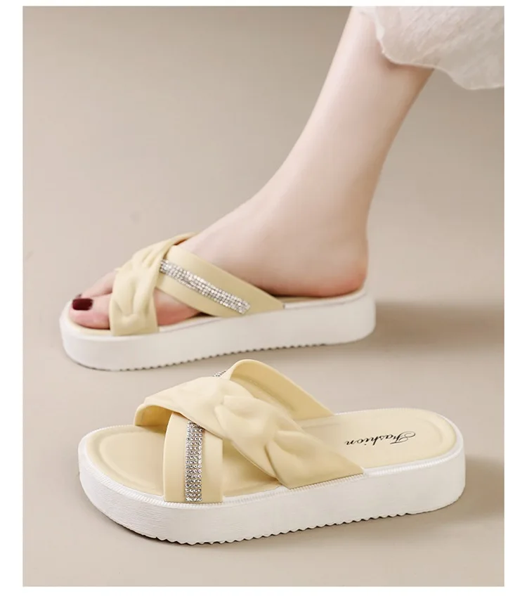 2026 Sommer Neue Mode Damenschuhe Pantoffeln Bequeme Plateau-Schuhe Hohe Absätze Freizeit Blumen Outdoor Strand Pantoffeln für Frauen – Detail 11
