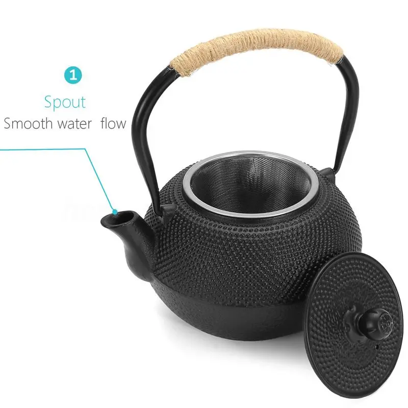 1.2L Japanese Tetsubin Style Iron Tea Pot Kettle Tetsubin Teapot + Strainer