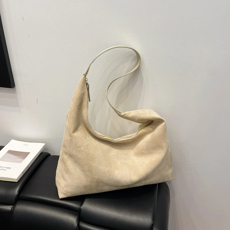 

Fashion Simple and Versatile Tote Bags for Women Vintage Suede Shoulder Bag Spacious Casual with Texture Storage Bag Commuter