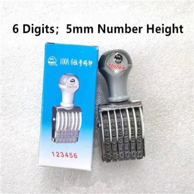 1pc Date Arabic Numerals Design 6/8/9/10/11/12/13/14/16/18 Digits Rolling Office Rubber Numbering Stamp Machine 4mm/5mm Height