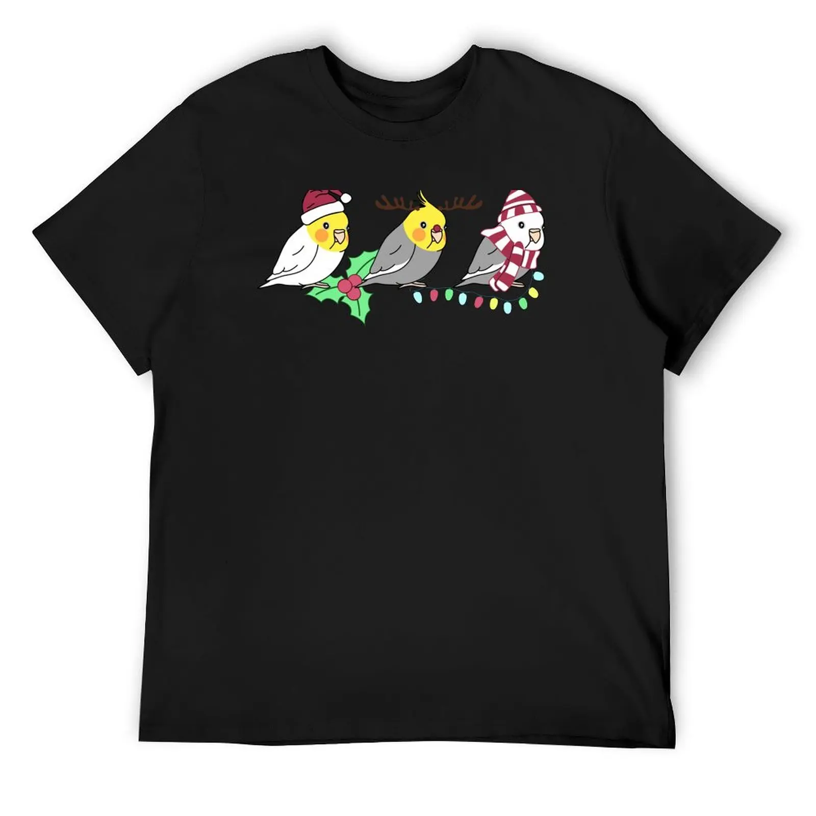 Chubby Cockatiels Christmas decorations T-Shirt oversizeds blue archive slim fit t shirts for men