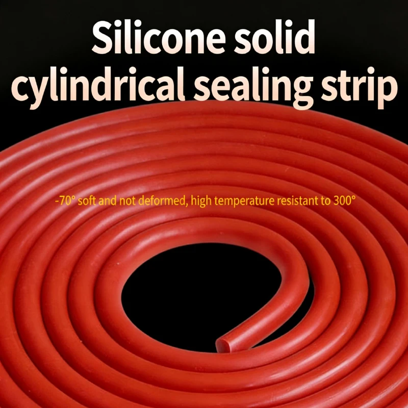 

High-Quality High-Temperature Silicone Sealing Strip, Red Solid Silicone Circular Wire