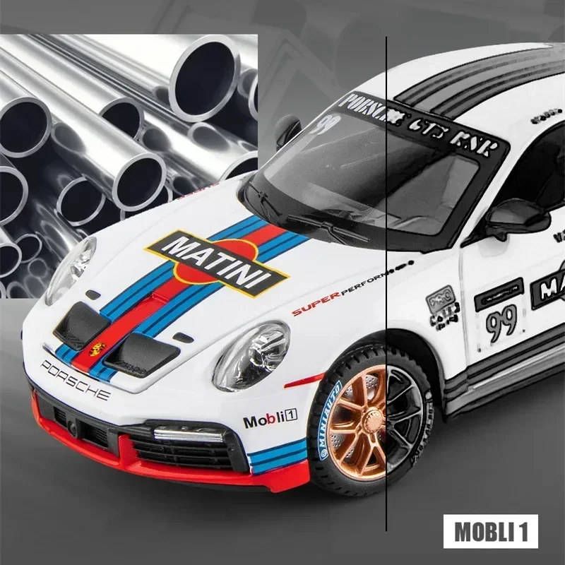 1:24 Porsche 911 GT3 RSR Legierung Druckguss & Spielzeugfahrzeuge Metallauto Modell Sound Licht Zurückziehen Kinderspielzeug Sammlung A416