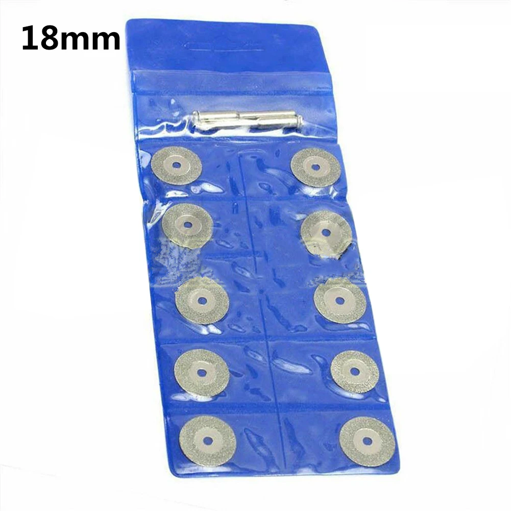 /10PCS /For /Mini Emery Cutting Discs 18-50mm Rotary Wheel With 2 Mandrels For Wood Metal Jade Stone Grinding Saw Tool