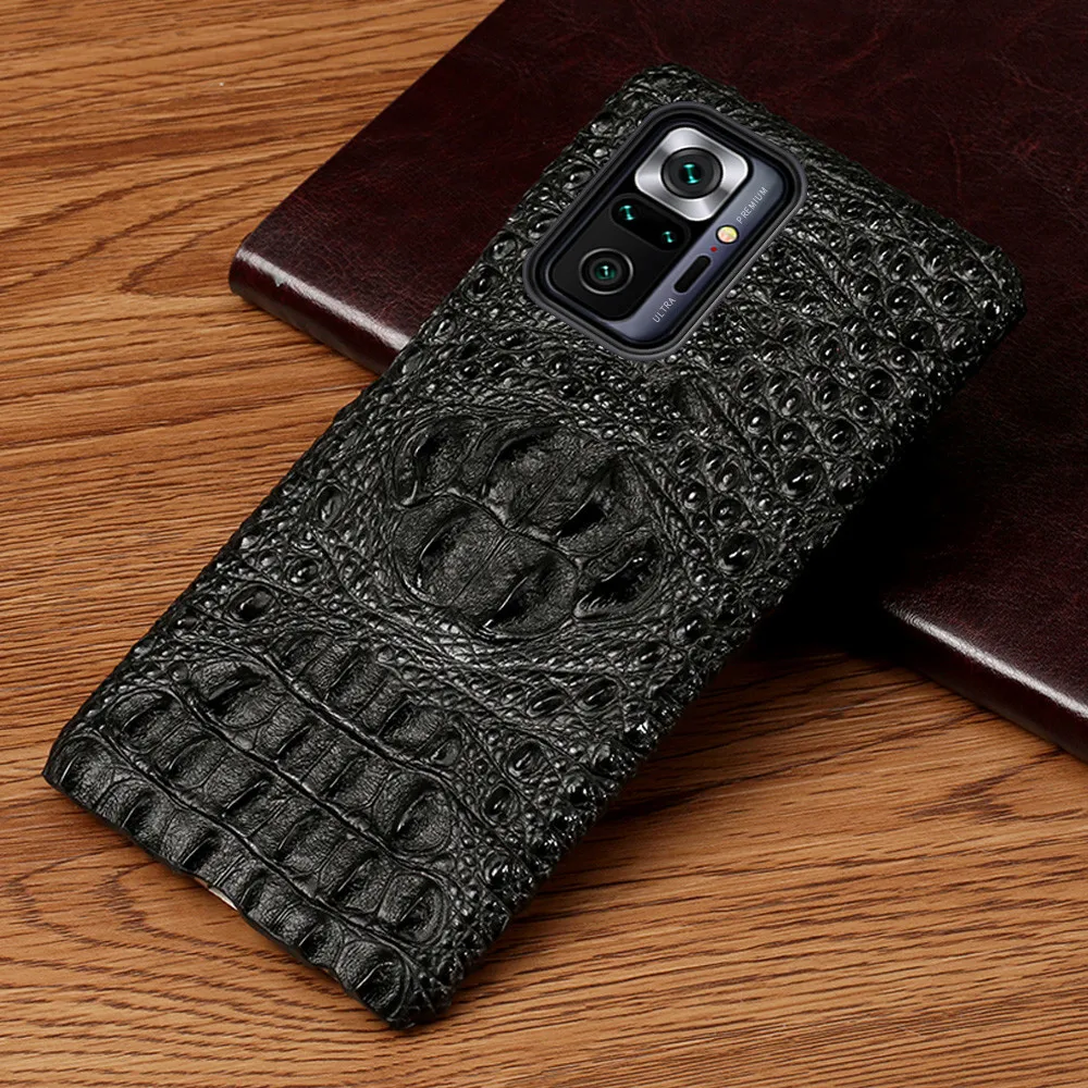 Leather 3D Crocodile Head Case for Redmi Note 13 Pro Plus 5G Cover For Mi 14 13T 12T 14Pro 12 12X 11 12S 13 Ultra Poco X6 Pro