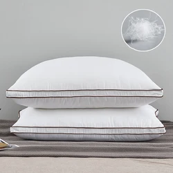 Luxurious Goose Down and Feather Pillow 1 Piece Neck Pillows for Sleeping Home Bed Pillow for Stomach or Side Sleeper Multi Size