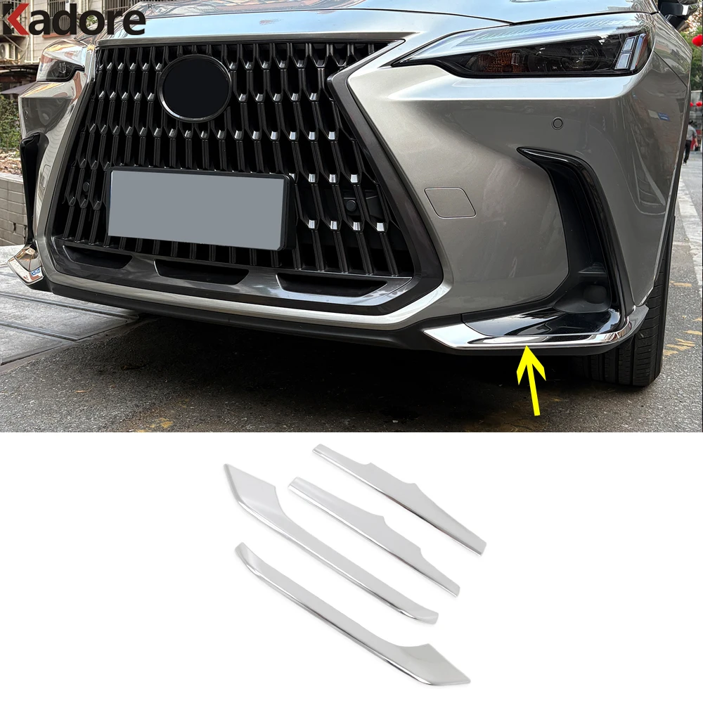 

For Lexus NX 250 350 350H 450H 2021-2023 2024 2025 Steel Car Front Bumper Corner Cover Trim Anti-Collision Strip Accessories