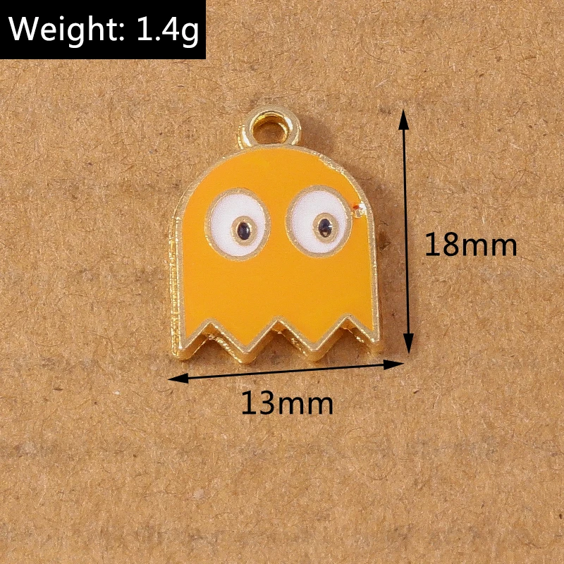 10pcs Cute Enamel Halloween Ghost Charms Pendant for Earrings Necklace DIY Bracelet Jewelry Accessories Supplies