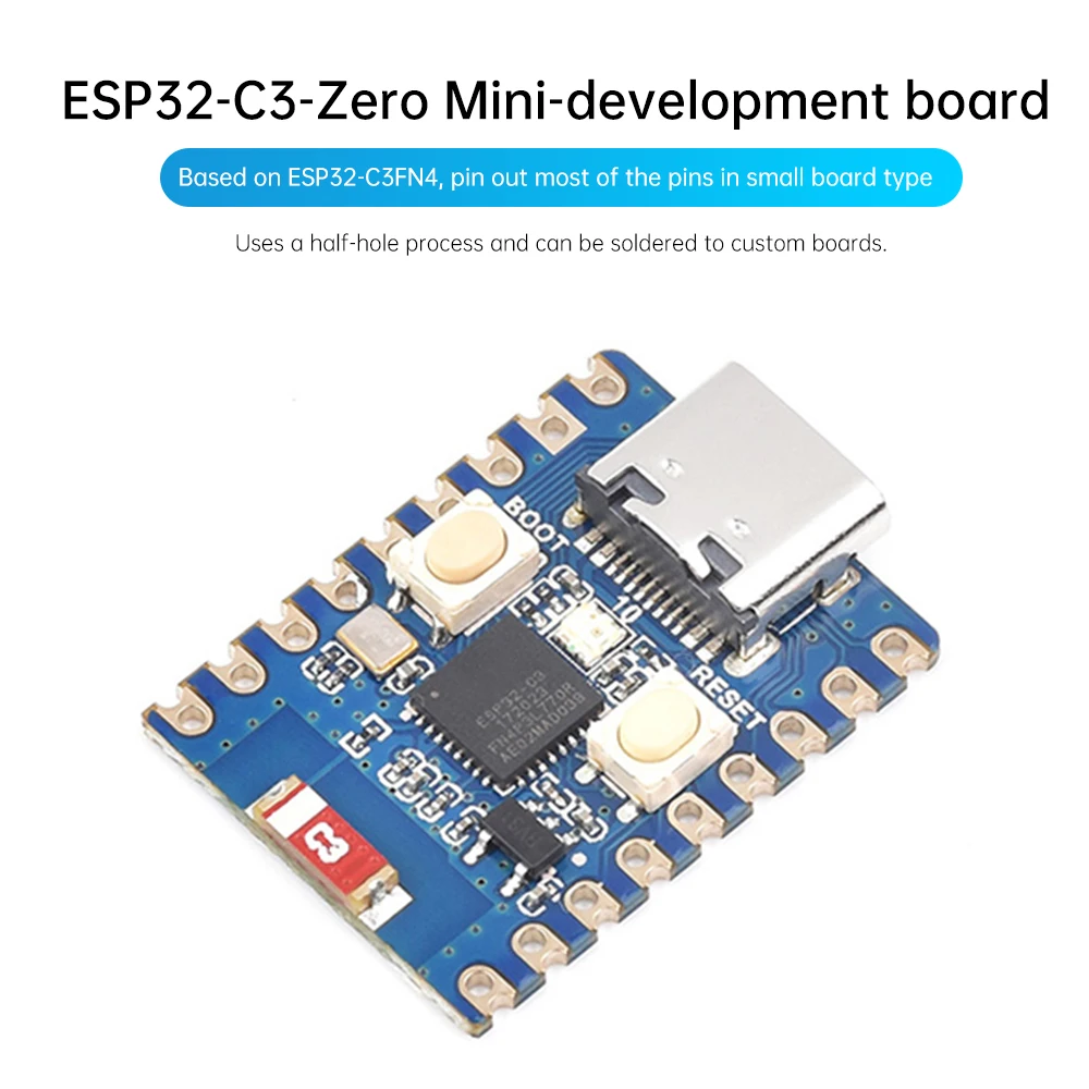 ESP32-C3-Zero Mini WiFi BT 5 Development Board WiFi Bluetooth Ultra-small Size ESP32 C3 S3 ESP 32 Single Core Processor