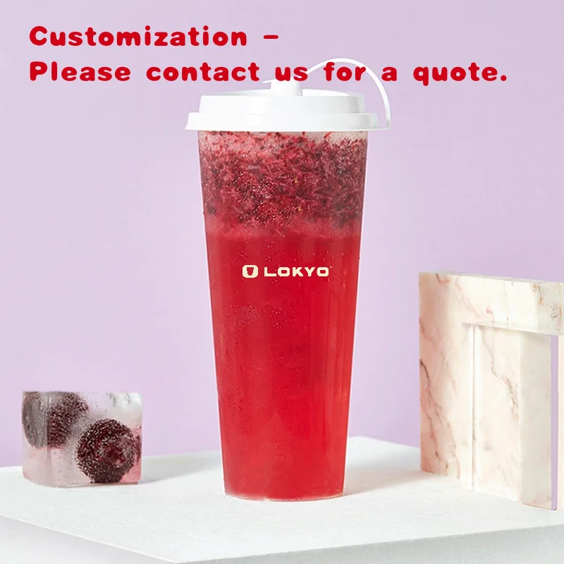 

Custom.LOKYO Популярная 12 унций 16 унций толстая пластиковая полипропиленовая чашка для инъекций прозрачная одноразовая чашка для смузи с молоком и чаем Boba