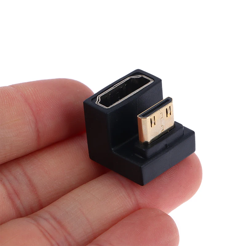 1Pc Compatible Adapter 360 Degree Angled U-shaped L Converter Mini HD Male to Adapter‘