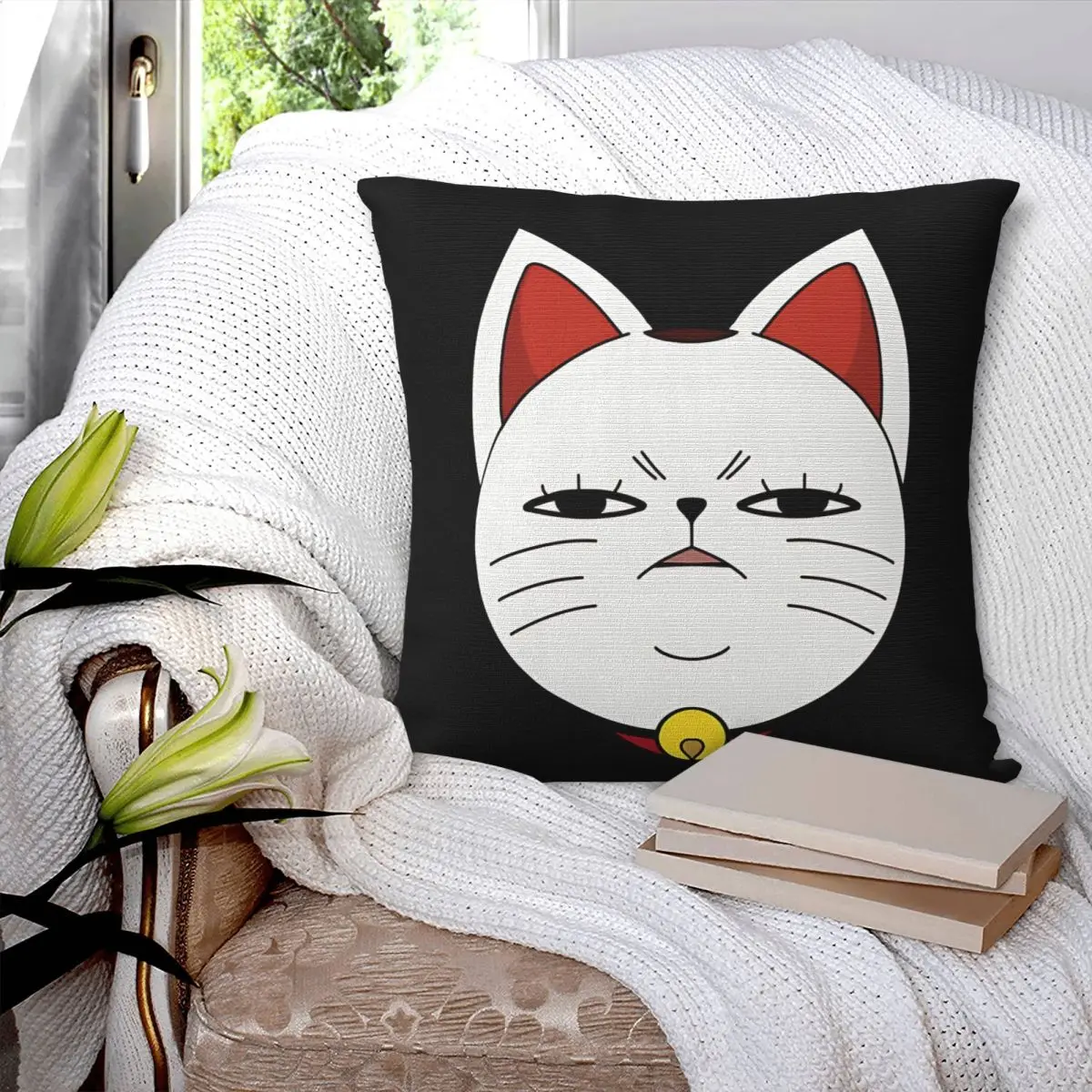 Emote Turbo Granny Cat Dandadan Pillowcase Soft Polyester Cushion Cover Decoration Throw Pillow Case Cover Seater Square 45*45cm
