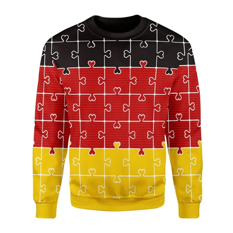 Rainbow Puzzle Printed Sweatshirt Happy New Year Pullover Men Women Autumn And Winter Fashion Street Clothes O Neck Long Sleeved