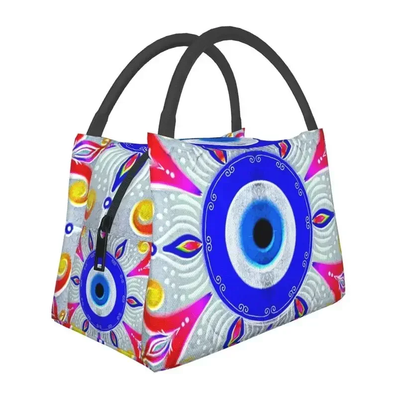 Custom Nazar Boncuk Eye Bead Lunch Bag Women Cooler Warm Insulated  Boxes for Picnic Camping Work Travel lunchbag